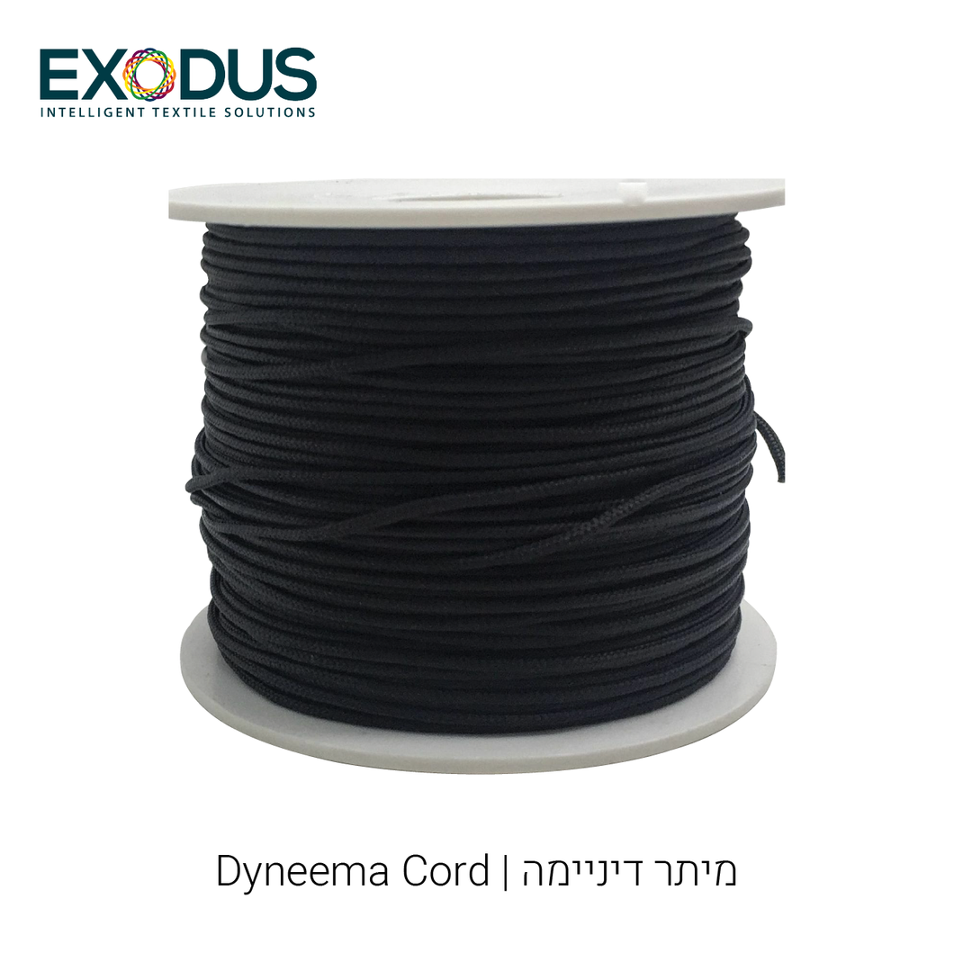 Dyneema Cord 1.6mm Black 90kg Strength (100m)