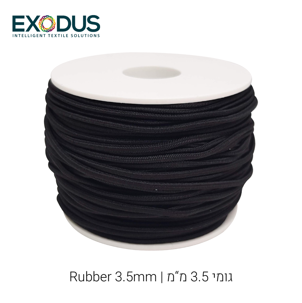 Rubber 3.5mm Black (100m)